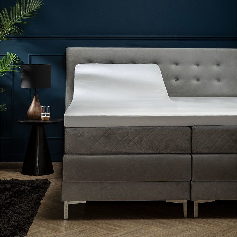 Foto van Fresh & co luxe molton pasvorm: splittopper, 140 x 200 cm dekbedovertrek