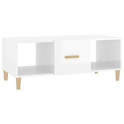 Foto van The living store salontafel - banktafel - 102x50x40 cm - hoogglans wit