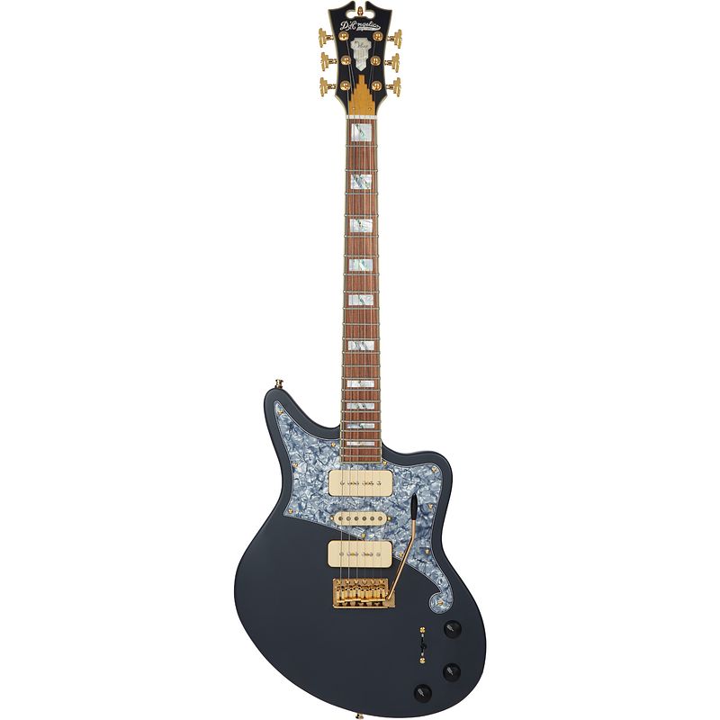 Foto van D'sangelico deluxe bob weir bedford matte stone elektrische gitaar met koffer