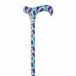 Foto van Classic canes verstelbare wandelstok - ijsvogels - aluminium - derby - lengte 73 - 95 cm - extra korte stand 63 cm