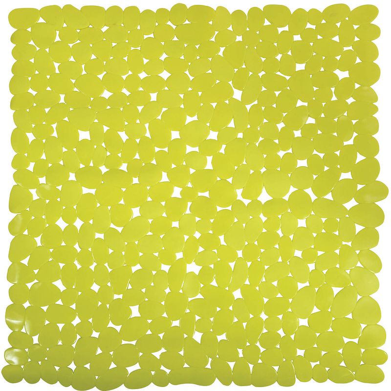 Foto van Msv douche/bad anti-slip mat - badkamer - pvc - limegroen - 54 x 54 cm - badmatjes