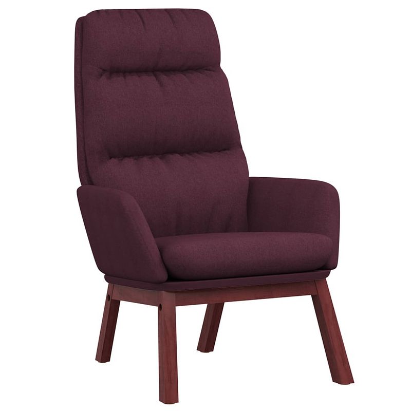 Foto van The living store fauteuil relaxstoel - paars - 70 x 77 x 98 cm - dik gevoerd