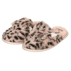 Foto van Meisjes instap slippers/pantoffels luipaard print roze maat 35-36 - sloffen - kinderen