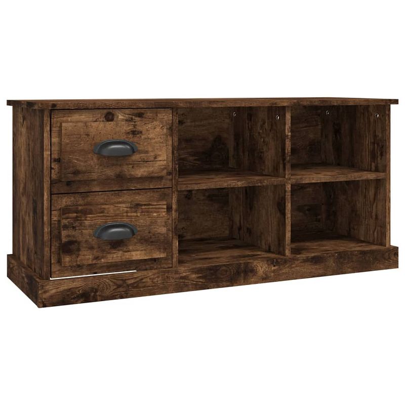 Foto van The living store tv-kast - trendy - meubel - afmeting- 102 x 35.5 x 47.5 cm - ken- gerookt eiken - the living store