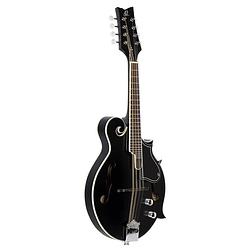 Foto van Ortega rmfe40sbk f-style series mandolin black elektrisch-akoestische f-stijl mandoline met gigbag