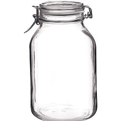 Foto van 1x glazen confituren pot/weckpot 1,5 liter met beugelsluiting en rubberen ring - weckpotten