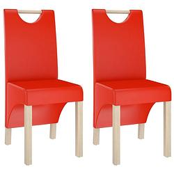 Foto van The living store eetstoel - stoelen - 42 x 51 x 95 cm - rood