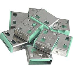 Foto van Lindy usb-lock usb-poortslot set van 10 stuks groen zonder sleutel