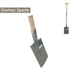 Foto van Synx tools dames spade lichtgewicht - schoppen/spaden - met opstapje -met essenhout steel 85 bats - tuinschop - schop -