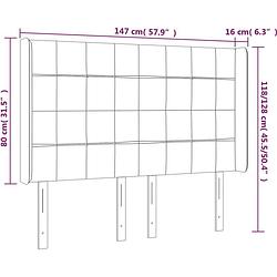 Foto van The living store klassiek hoofdbord - lichtgrijs - 147x16x118/128 cm - duurzaam materiaal