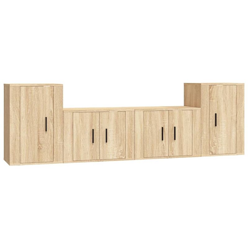 Foto van The living store tv-meubelset - sonoma eiken - 4-delig- 2x 57x34.5x40cm - 2x 40x34.5x60cm