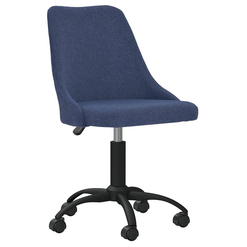 Foto van The living store draaibare eetstoelen - stof - 51 x 56 x (86-98) cm - blauw