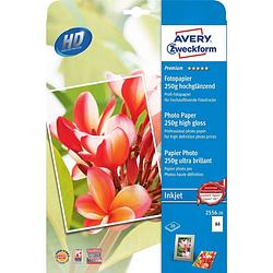 Foto van Avery-zweckform premium photo paper inkjet 2556-20 fotopapier din a4 250 g/m² 20 vellen hoogglans