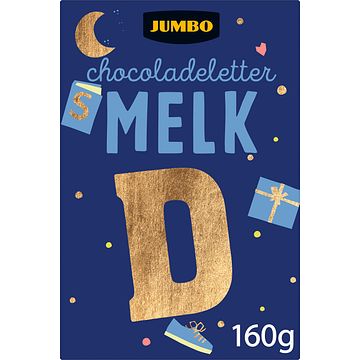 Foto van Jumbo chocoladeletter melk d 160g aanbieding bij jumbo | 2 voor 4.50