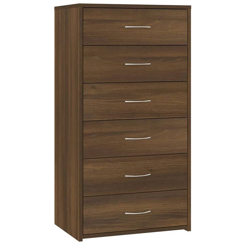 Foto van Vidaxl dressoir met 6 lades 50x34x96 cm bewerkt hout bruineikenkleurig