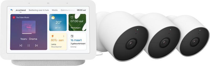 Foto van Google nest cam 3-pack + google nest hub 2