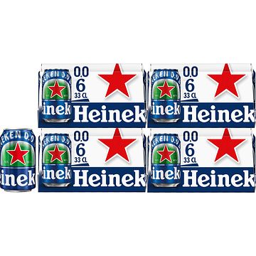 Foto van Heineken premium pilsener 0.0 bier blik 4 x 6 x 330ml bij jumbo