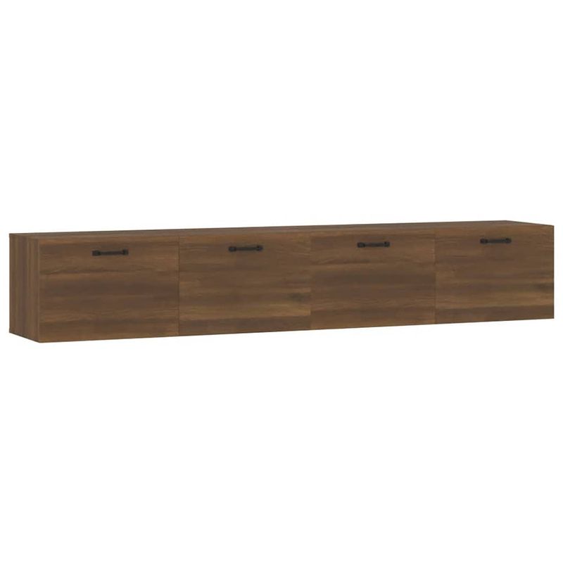 Foto van Vidaxl wandkasten 2 st 100x36,5x35 cm bewerkt hout bruineikenkleurig