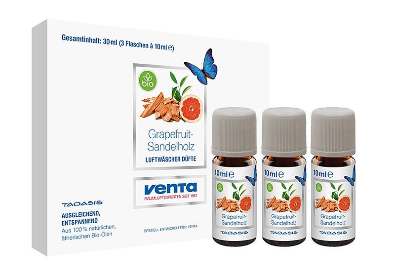 Foto van Venta bio-grapefruit-sandelhout 3x10 ml-vak klimaat accessoire