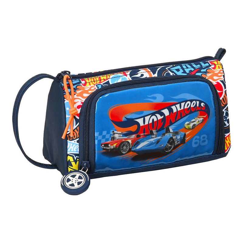 Foto van Schoolpennenzak hot wheels challenge multicolour marineblauw (20 x 11 x 8.5 cm)