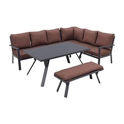 Foto van Gi sergio lounge dining set rechts - black/copper - 4-delig