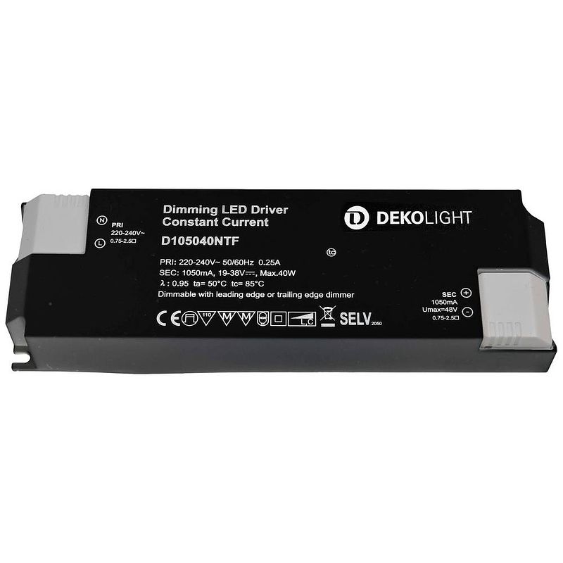 Foto van Deko light basic, dim, cc, d105040ntf/40w led-driver constante stroomsterkte 40 w 1050 ma 19 - 38 v