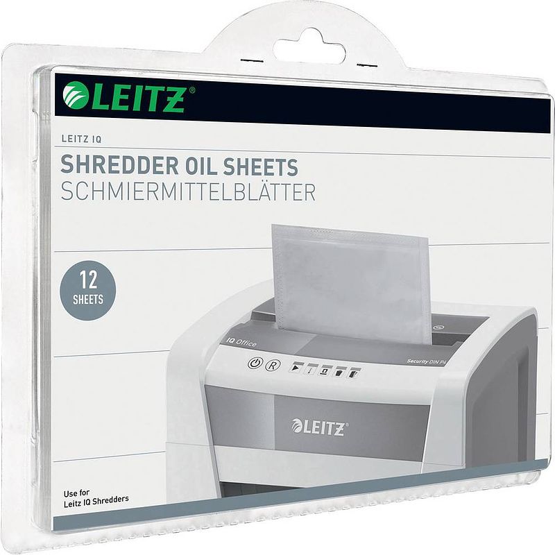 Foto van Leitz iq oil sheets oliepapier voor papierversnipperaar 12 vellen