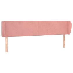 Foto van The living store hoofdbord classic - fluweel - verstelbare hoogte - stevig - roze - 163 x 23 x 78/88 cm