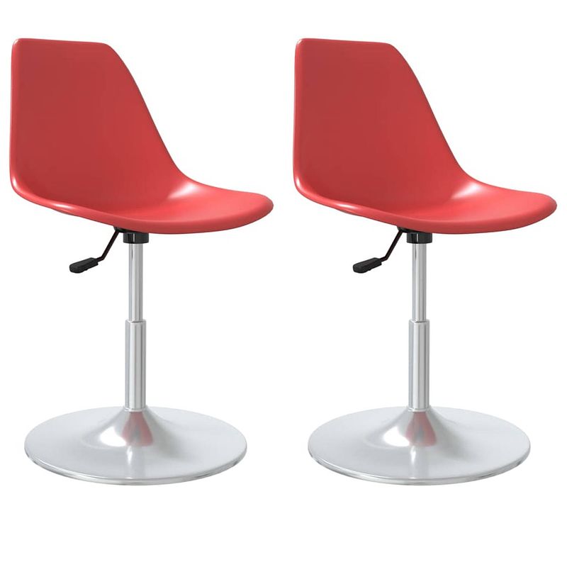 Foto van Vidaxl eetkamerstoelen draaibaar 2 st pp rood