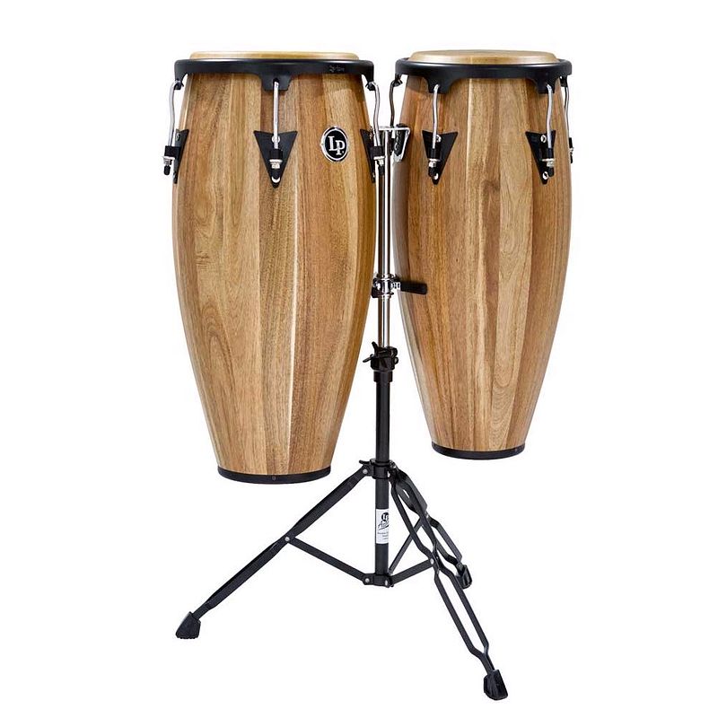 Foto van Latin percussion lpa647-sw aspire walnut 11+12 congas op std.