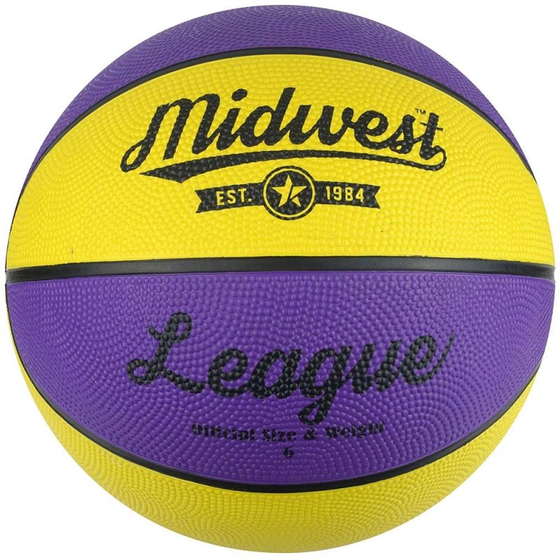 Foto van Midwest basketball league rubber paars/geel maat 6