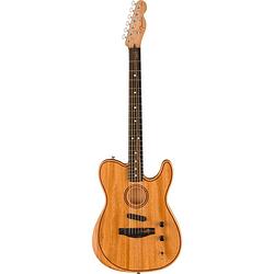 Foto van Fender american acoustasonic telecaster all-mahogany natural eb elektrisch-akoestische gitaar met gigbag