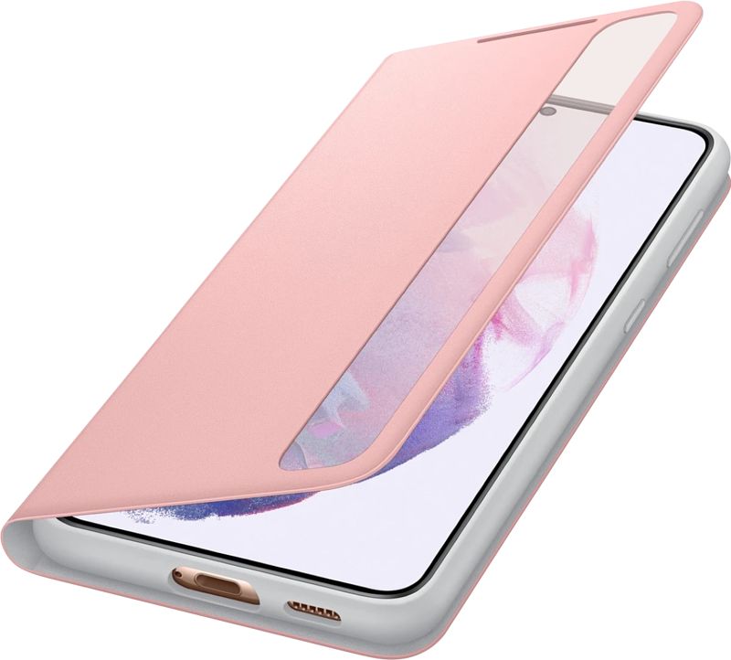 Foto van Samsung galaxy s21 plus clear view book case roze