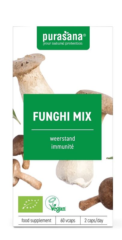 Foto van Purasana funghi mix biologisch capsules