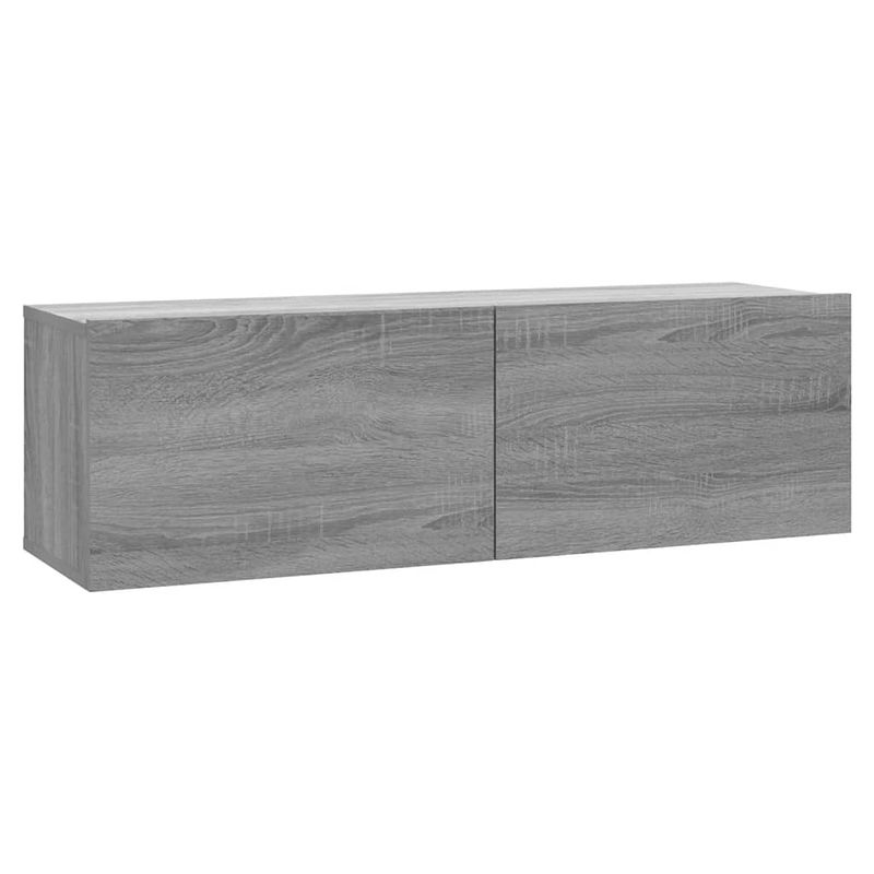 Foto van The living store wandmeubel - tv-kast - 100x30x30 cm - grijs sonoma eiken