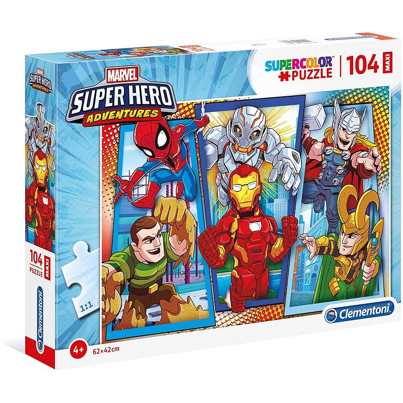 Foto van Clementoni legpuzzel disney super hero adventures 104 stukjes