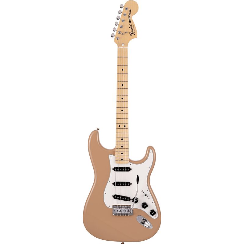 Foto van Fender made in japan international color stratocaster mn sahara taupe limited edition elektrische gitaar met gigbag