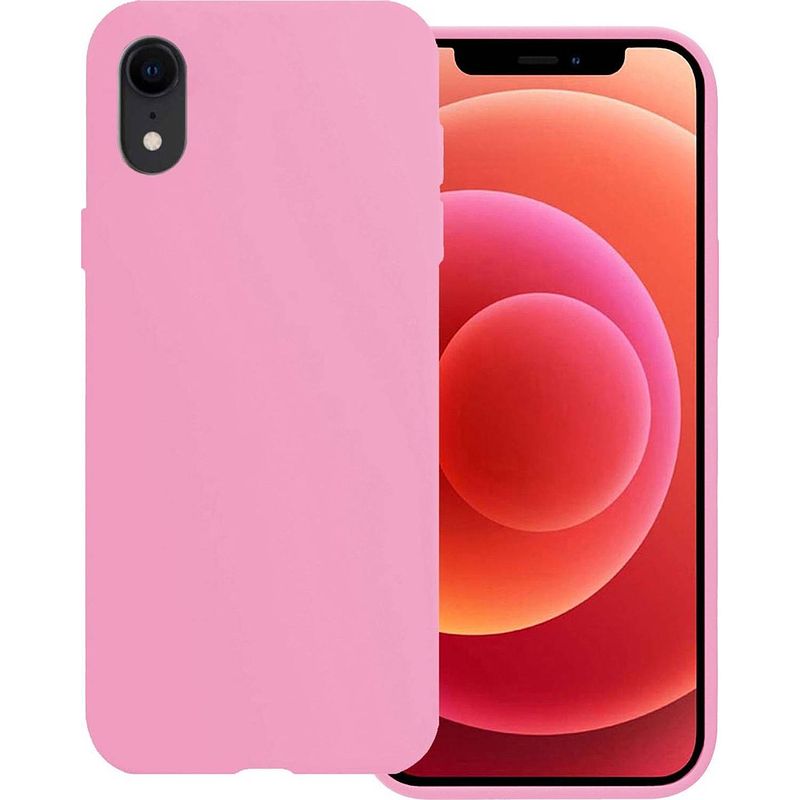 Foto van Basey apple iphone xr hoesje siliconen hoes case cover apple iphone xr-lichtroze