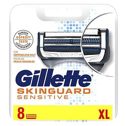 Foto van Gillette fusion skinguard sensitive 8 stuks - navulmesjes