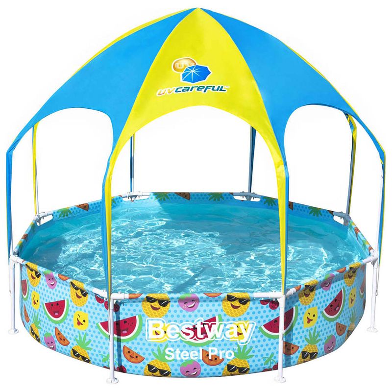 Foto van Bestway steel pro kinderzwembad uv careful bovengronds 244x51 cm