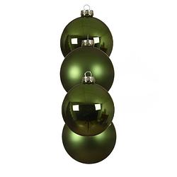 Foto van 4x stuks glazen kerstballen groen 10 cm mat/glans - kerstbal