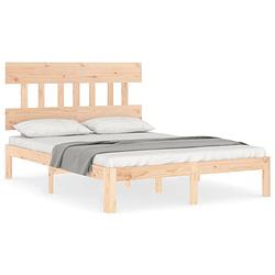 Foto van The living store bed - grenenhout - 203.5 x 123.5 x 81 cm - multiplex lattenbodem