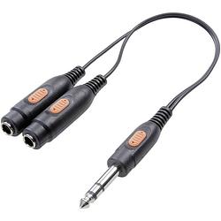 Foto van Speaka professional sp-7869836 jackplug audio y-adapter [1x jackplug male 6,3 mm - 2x jackplug female 6,3 mm] zwart