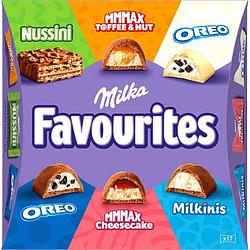 Foto van Milka favourites assortiment chocolaatjes en wafeltjes 17 stuks 158g bij jumbo