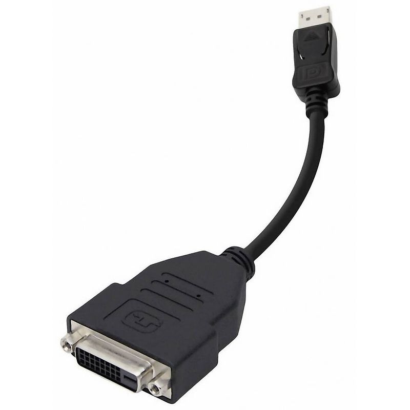 Foto van Club3d cac-1000 displayport / dvi adapter [1x displayport stekker - 1x dvi-bus 24+1-polig] zwart 0.11 m