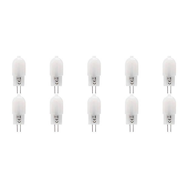 Foto van Led lamp 10 pack - g4 fitting - dimbaar - 2w - helder/koud wit 6000k - melkwit vervangt 20w