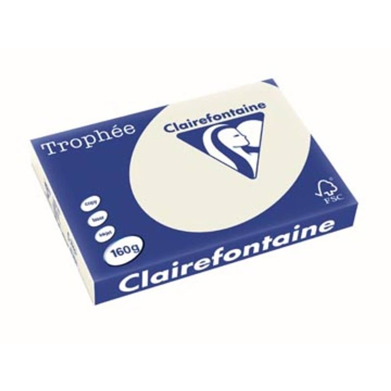 Foto van Clairefontaine trophée pastel a3 parelgrijs, 160 g, 250 vel