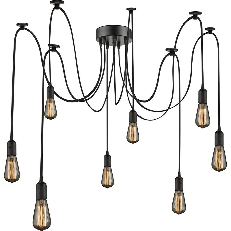 Foto van Industriële hanglamp oliver - l:15cm - e27 - metaal - zwart