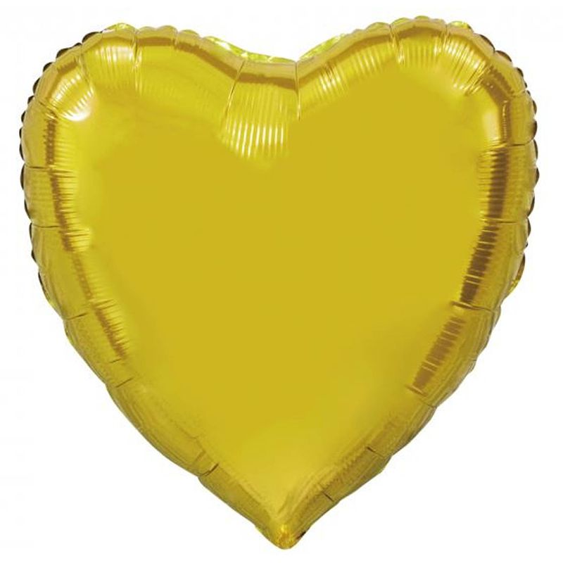 Foto van Wefiesta folieballon hartvorm xl 36 cm goud
