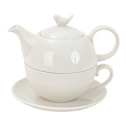 Foto van Clayre & eef tea for one bitefo 16*15*14 cm / 0,4l - wit keramiek